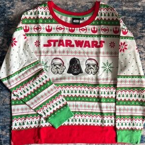 Star Wars Festive Sweater with Red, Green, and White